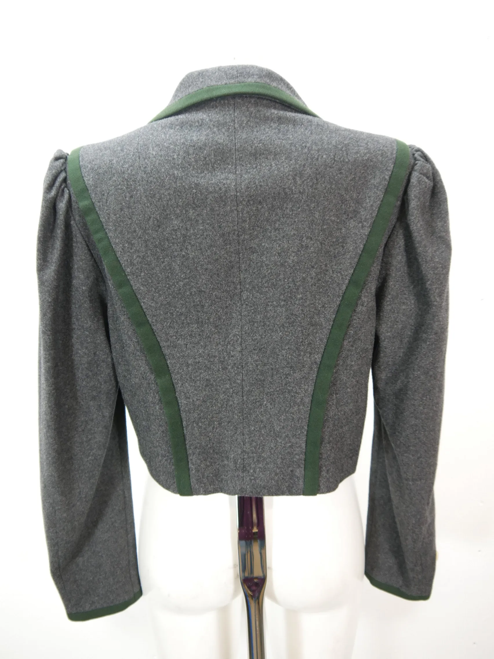 Lodenfrey grau Spencer Schurwolle fesche kurze Trachtenjacke Jacke Gr.38